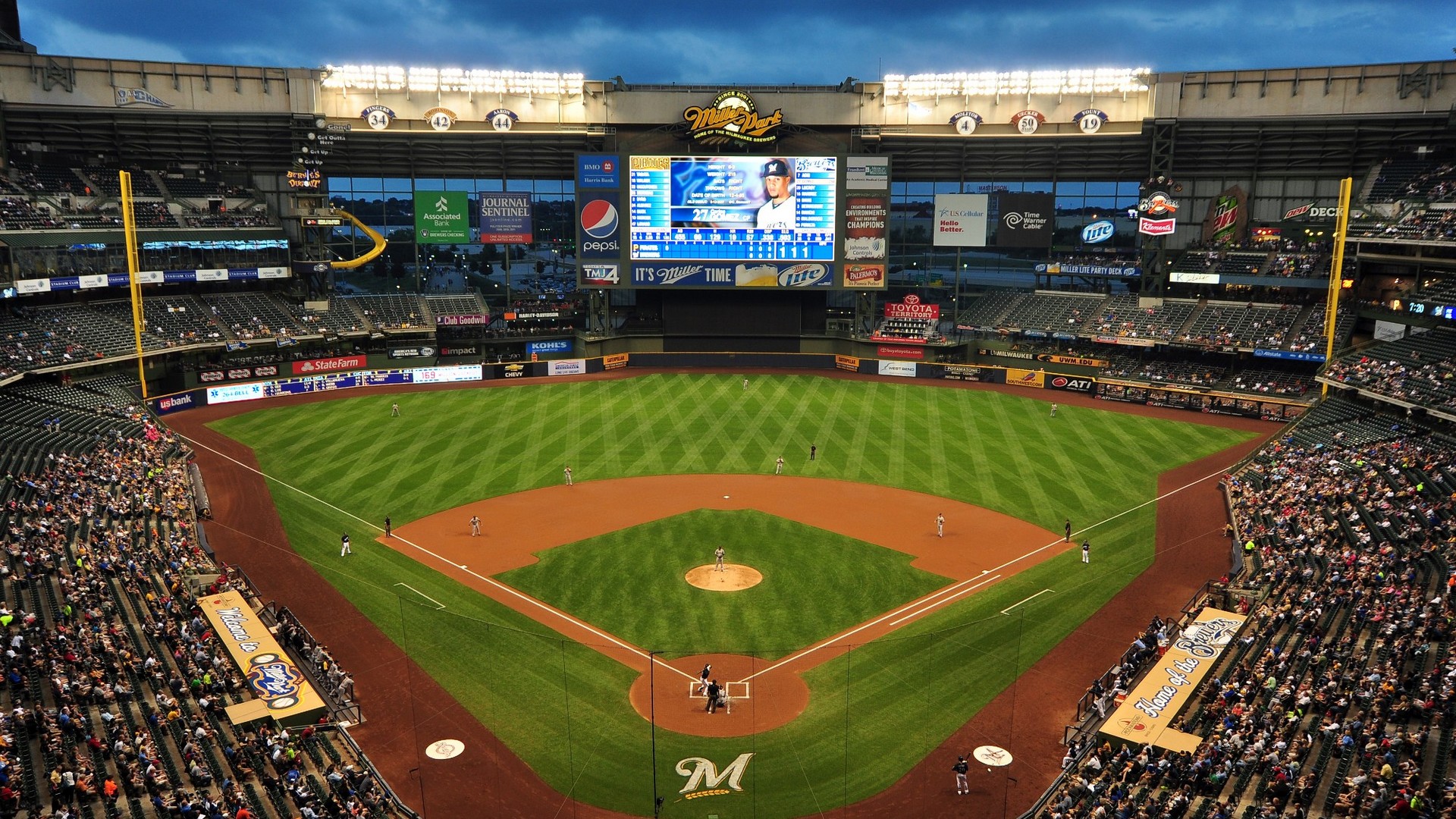 Wallpaper Desktop Milwaukee Brewers Stadium HD with high-resolution 1920x1080 pixel. You can use this wallpaper for Mac Desktop Wallpaper, Laptop Screensavers, Android Wallpapers, Tablet or iPhone Home Screen and another mobile phone device
